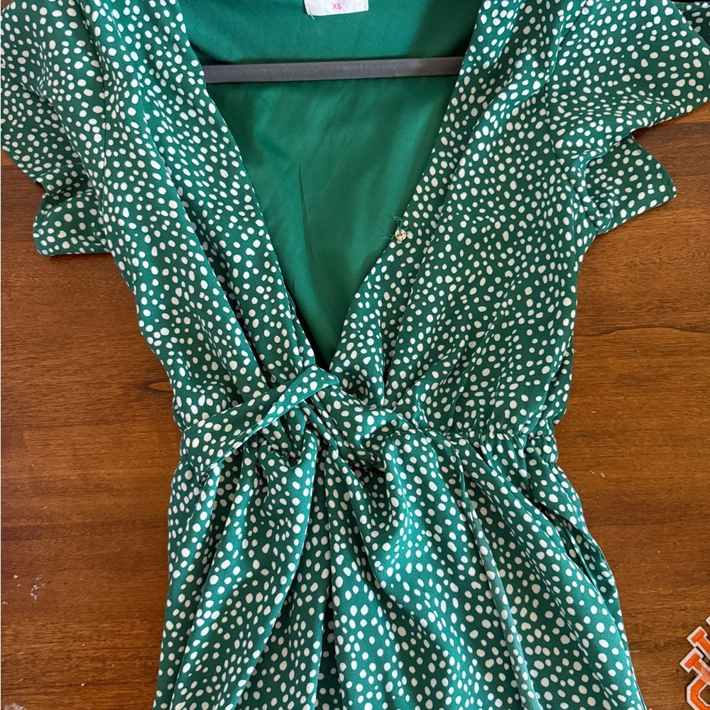 Green Polka Dot Women's Dress